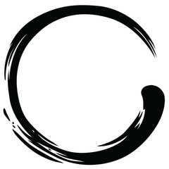 Zen Circle Enso Japanese Paint Brush Vector Illustration