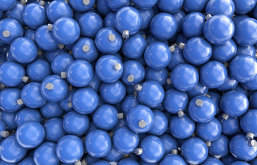 Blue Christmas balls, 3D illustration