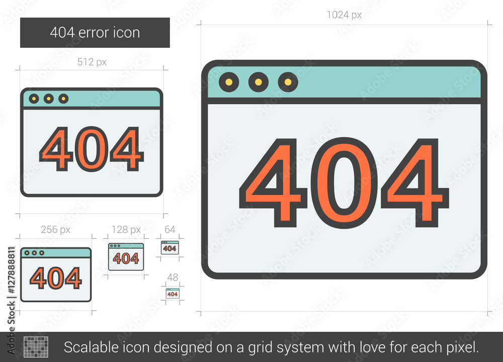 Poster web error line icon.