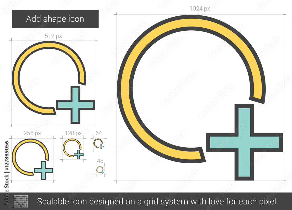 Poster add shape line icon.