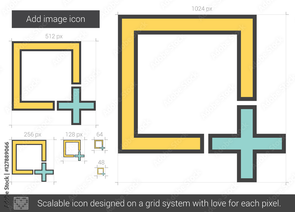 Aufkleber add image line icon.