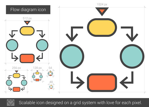 Flow diagram line icon.
