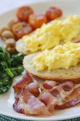 Close up view of classic English breakfast 