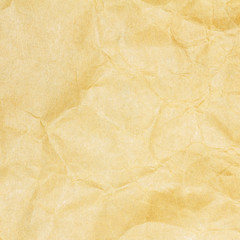 Obraz premium Recycled crumpled brown paper texture or paper background for design with copy space for text or image.