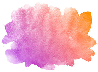Abstract purple watercolor on white background.This is watercolor splash.It is drawn by hand.