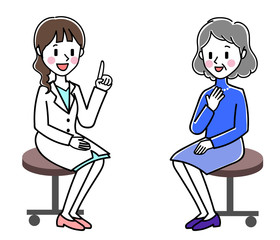 診察　高齢女性
