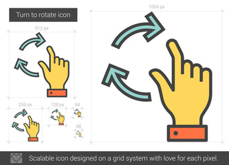 Turn to rotate line icon.