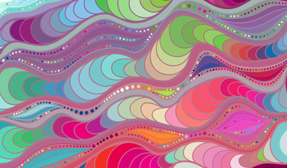 Vector wave background of doodle hand drawn lines