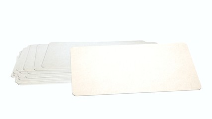 stack of empty business cards isolated on white