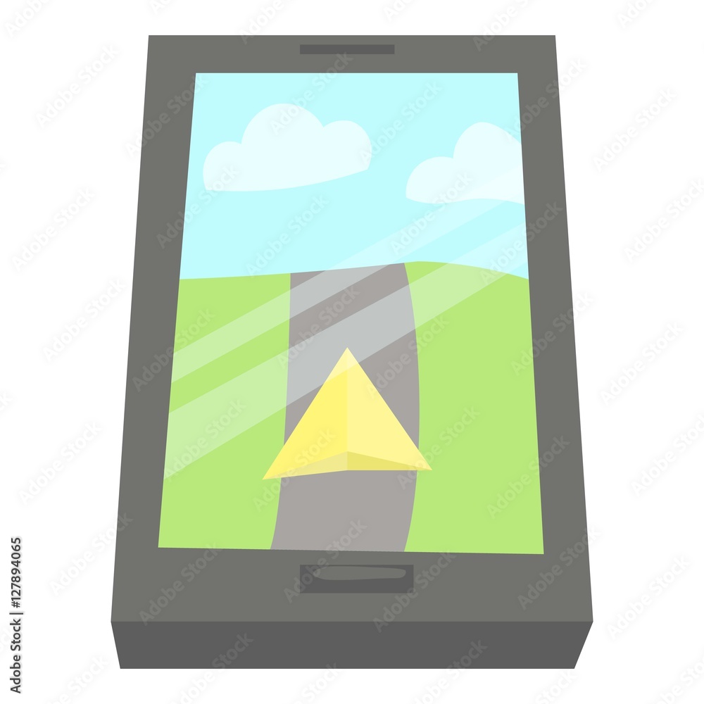 Poster gps navigation icon. cartoon illustration of gps navigation vector icon for web design
