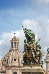 Fototapeta na wymiar Statue of Vittoriano palace in Rome, Lazio region, Italy.