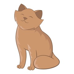 Cute cat sitting icon. Cartoon illustration of cat vector icon for web design