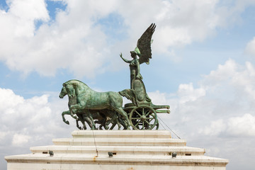 Obraz premium Statue of Vittoriano palace in Rome, Lazio region, Italy.