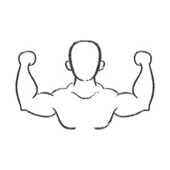 man silhouette bodybuilder muscle vector illustration eps 10