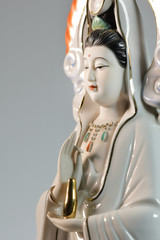 Sculpture carving of guanyin beautiful, isolated on background