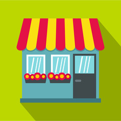 Store icon. Flat illustration of store vector icon for web