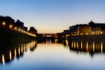 Old Bridge Florence sunset 