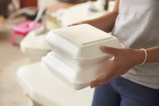 Foam Food Container Tray Various Styrofoam Trays Of Colors Orange White And  Black Isolated On Black Background Stock Photo - Download Image Now - iStock