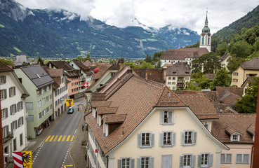Panoramic view of Altdorf town in Switzerland