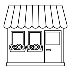 Store icon. Outline illustration of store vector icon for web