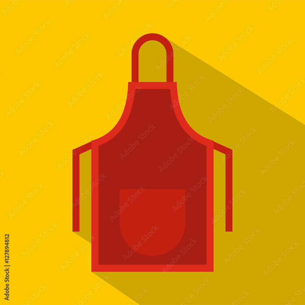 Poster red apron icon. flat illustration of red apron vector icon for web isolated on yellow background