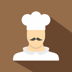 Cook icon. Flat illustration of cook vector icon for web isolated on coffee background
