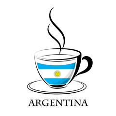 coffee logo made from the flag of argentina