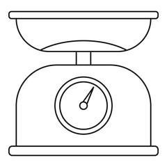 Weighing scales icon. Outline illustration of weighing scales vector icon for web