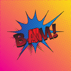 Colourful comic book style explosion vector effect