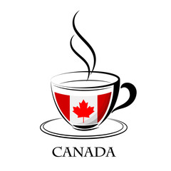 coffee logo made from the flag of Canada