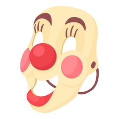 Clown mask icon. Cartoon illustration of clown mask vector icon for web