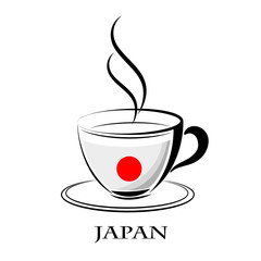 coffee logo made from the flag of Japan