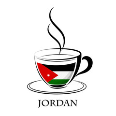 coffee logo made from the flag of Jordan