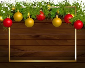 Christmas wooden background
