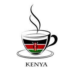 coffee logo made from the flag of Kenya