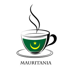 coffee logo made from the flag of Mauritania