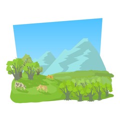 Small valley icon. Cartoon illustration of small valley vector icon for web