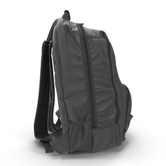 Black Backpack isolated in white. Side view. 3D illustration