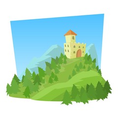 Fototapeta na wymiar Castle icon. Cartoon illustration of castle vector icon for web
