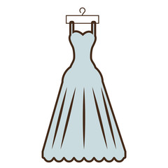 cartoon beautiful dress bride hanging vector illustration eps 10