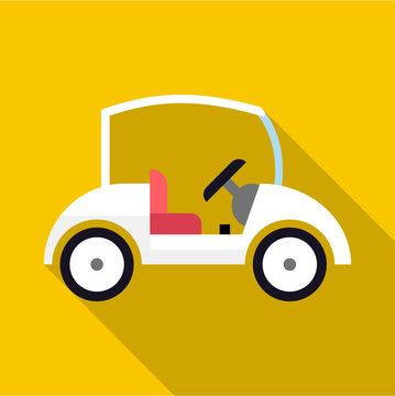 Golf car icon. Flat illustration of golf car vector icon for web