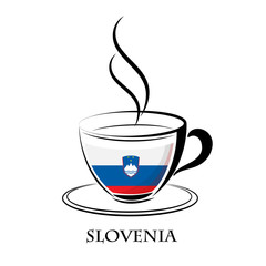 coffee logo made from the flag of Slovenia