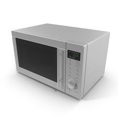 Microwave oven on white, modern design. 3D illustration