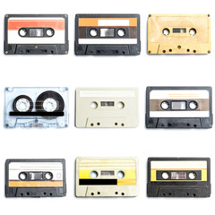Collection of retro audio tapes