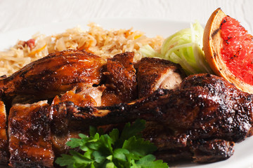 Dining Snack Appetizing Fat Chicken Fast Junk Food Concept