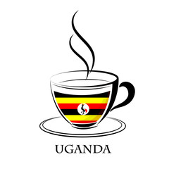 coffee logo made from the flag of Uganda