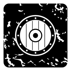Old shield icon. Grunge illustration of old shield vector icon for web