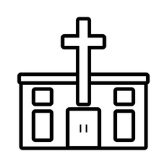 Obraz premium pictogram catholic church building design vector illustration eps 10