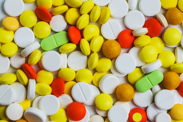 different colored pills in the pack