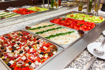 Salad selection in a hotel restaurant